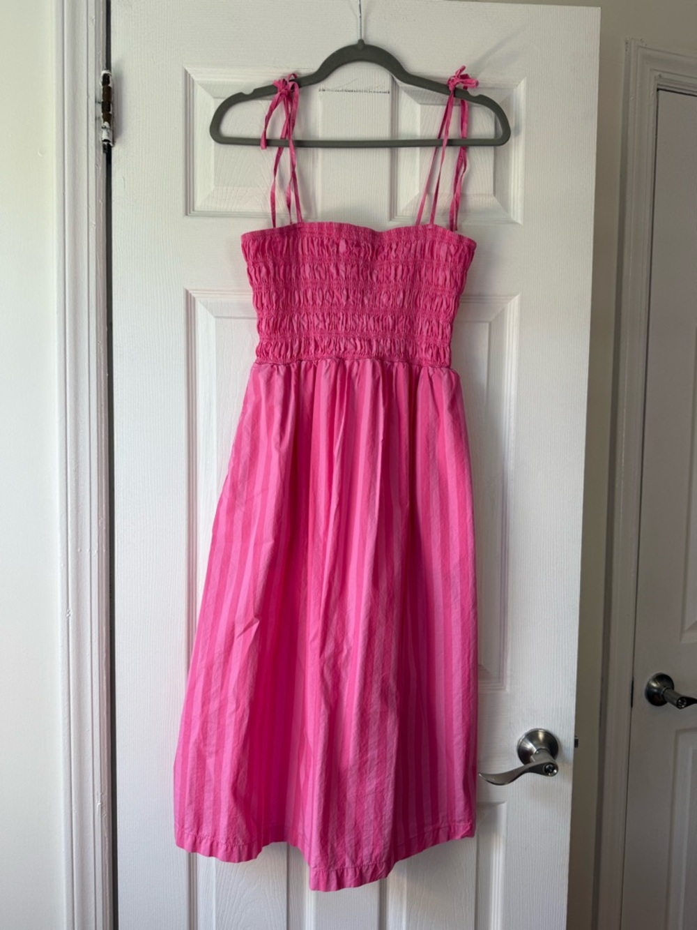 Bright Pink Strap Tie Sundress
